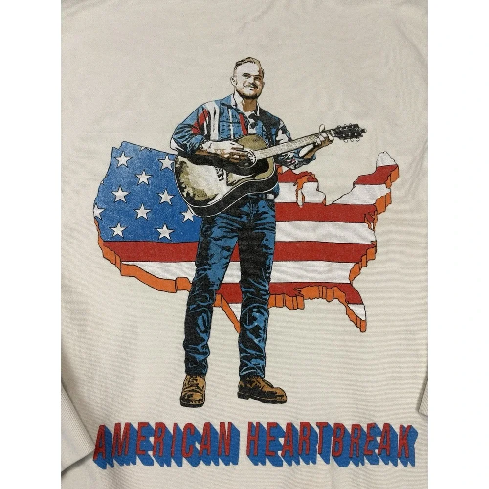 ZACH BRYAN OFFICAL MERCH AMERICAN HEARTBREAK SWEATSHIRT Men Size L Thick Country - Picture 1 of 12